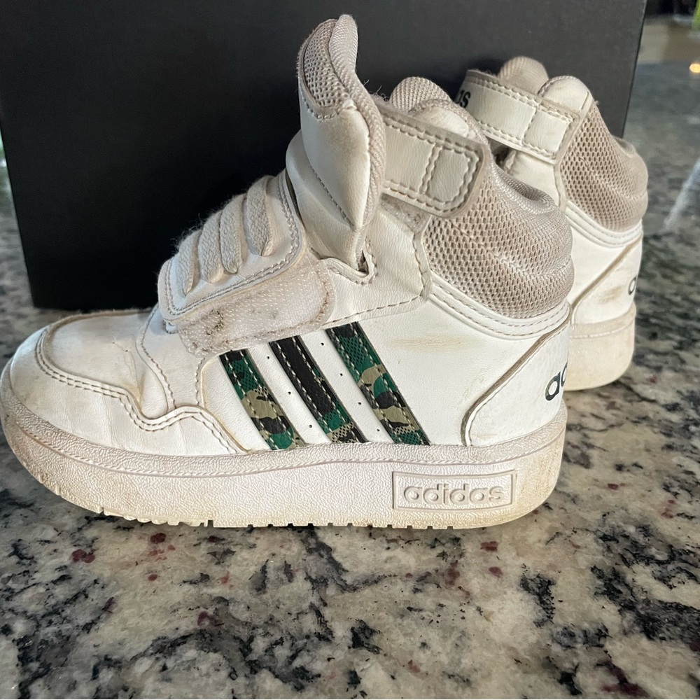 Adidas high top boys basketball sneakers
